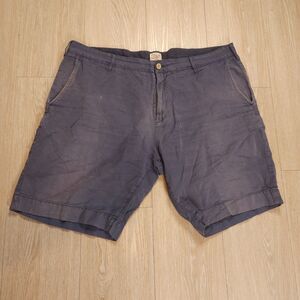 Faherty Malibu Chino Shorts Men’s Sz 36 Blue Linen Cotton Blend Casual Light